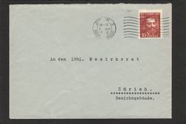Abart: extrem verschobener Druck , SBK Nr. 191 , 5.Vlll.1932