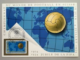 1954 Fussball WM Bern Maxikarte Eröffnungsspiel mit Abart