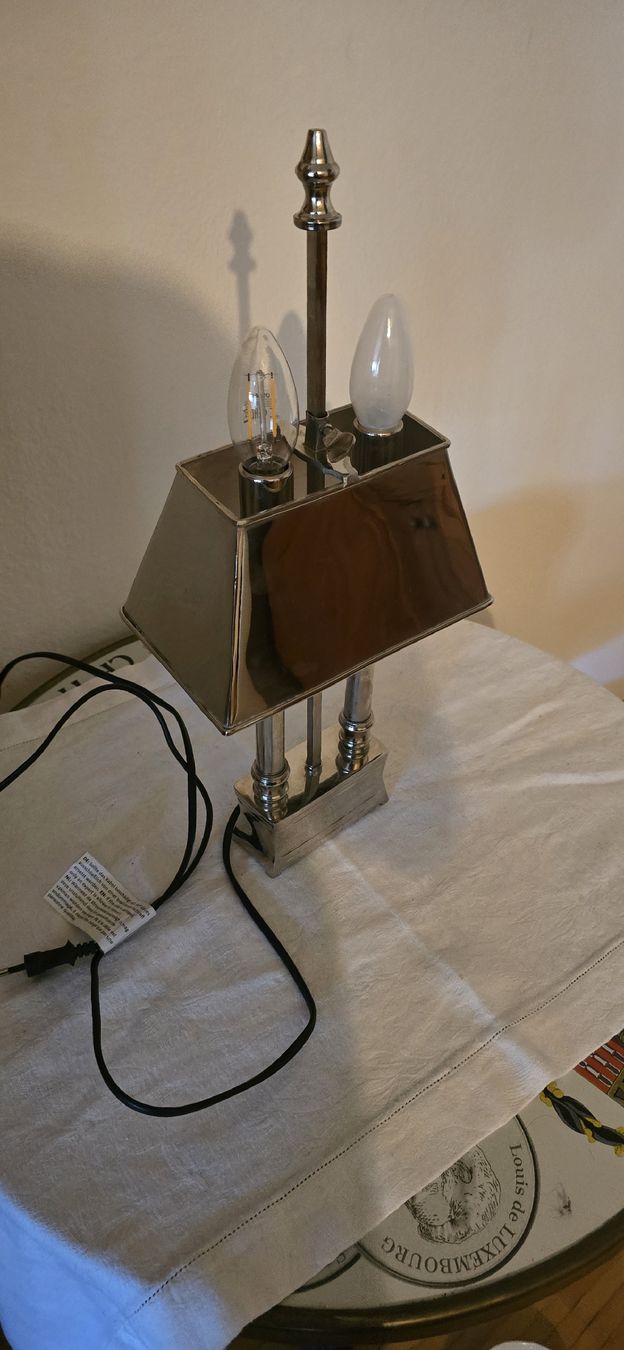 Lampade: Loberon Tischlampe Pantin silber – Usato da Basel venduto da Jcva 1