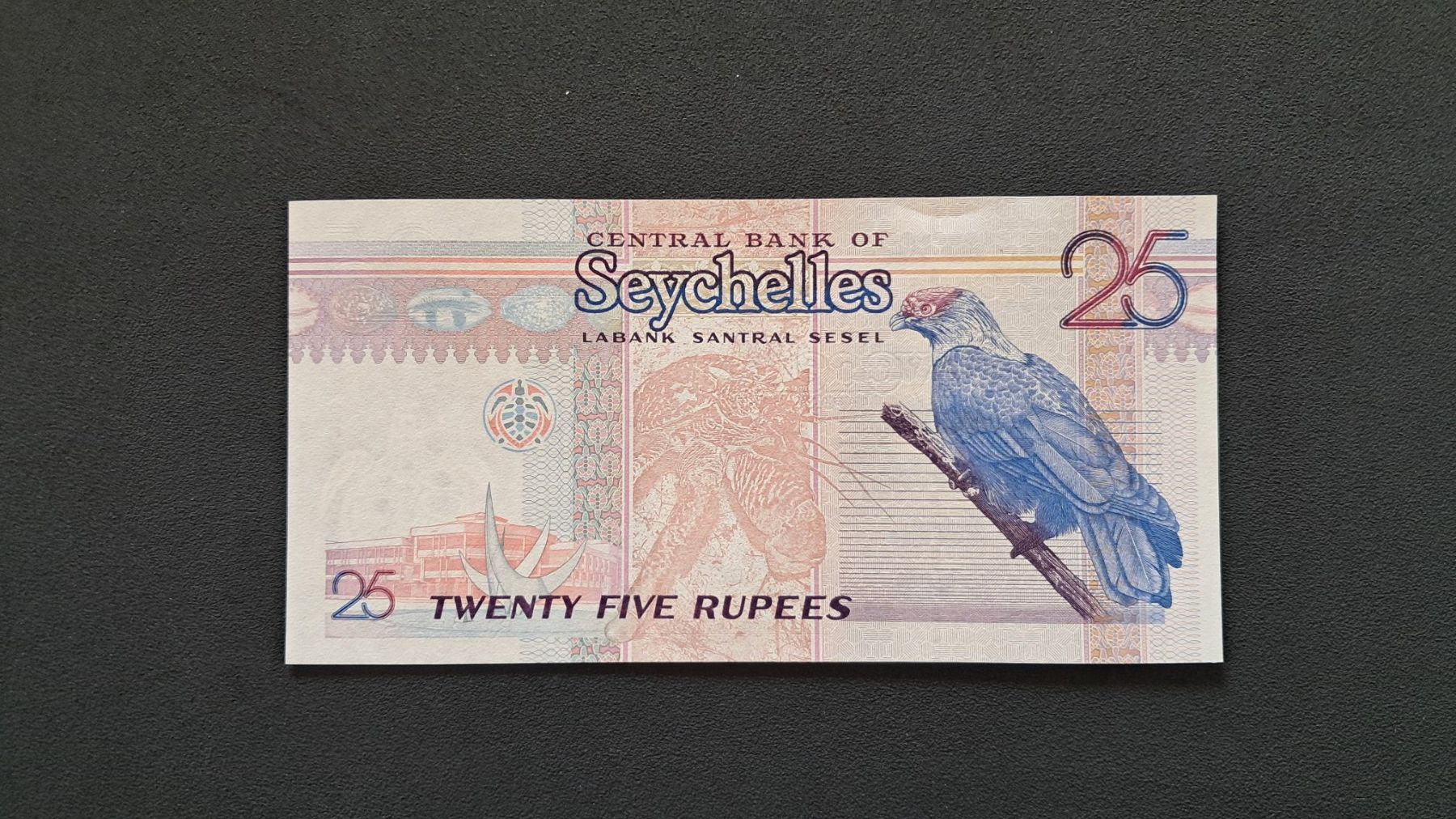 Banconote: Srychellen 25 Rupess 1993-98 Unc – Nuovo e nell'imballaggio originale da Lufingen venduto da E-Auktion 1