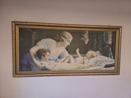 Lithografie Fr. Laubnitz "Das Nesthäkchen" Jugendstil Druck