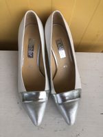 Gabor Pumps Weiss / Silber Gr. 37.5 (UK 4.5) – Leder / Festp