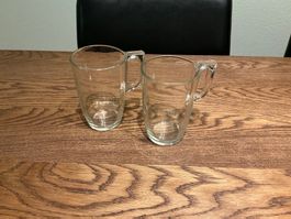 2x Glas-Teetassen mit Henkel, Vintage