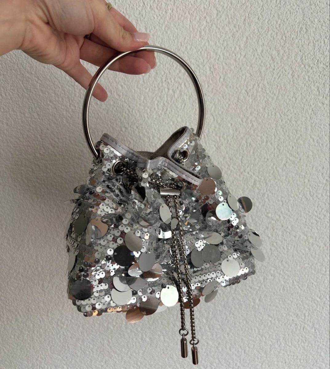 Anna Field Sacs femmes: Anna Field Pailletten Tasche Silber mit Kette  – D'occasion à Chur par faja7000 1