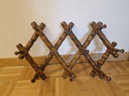 Porte-manteau accordéon en bois vintage,  rustiq