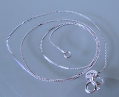 Rhodinierte Silber 925 Venezianer Halskette 40 cm / 1,0 mm