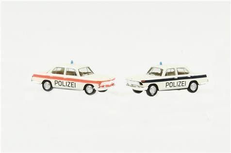 Modellini d'auto: Kantonspolizei Solothurn mit 2 BMW 2000 – Nuovo e nell'imballaggio originale da Interlaken venduto da F.Loco