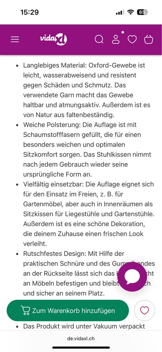 Kissen: Liegestuhl Auflage – Neu und originalverpackt aus Tuggen von TG_SZ 7
