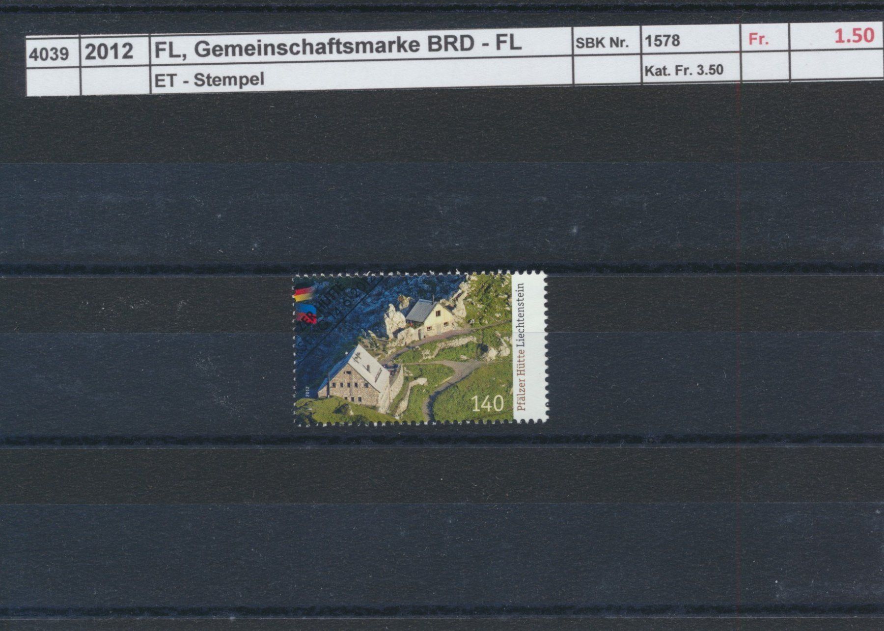Tutti i francobolli: 2012 FL, "Gemeinschaftsmarke BRD - FL", ET - Stempel – Usato da Winterthur venduto da Zupogeru