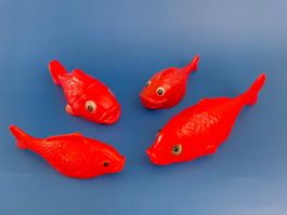 4x Vintage 70er Plastik Fisch Schildkröt u.a. Badespielzeug