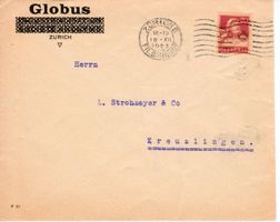 Brief vom Globus Zürich 1923