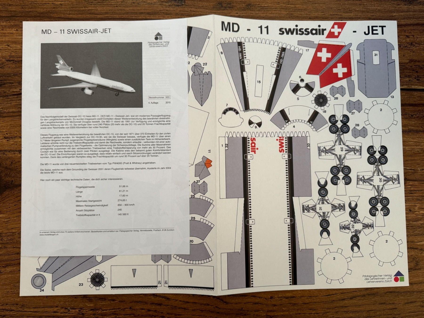 Kit bricolage: Bastelbogen - SWISSAIR JET (2010) – Nuovo (secondo la descrizione) da Wangen b. Olten venduto da na_wal