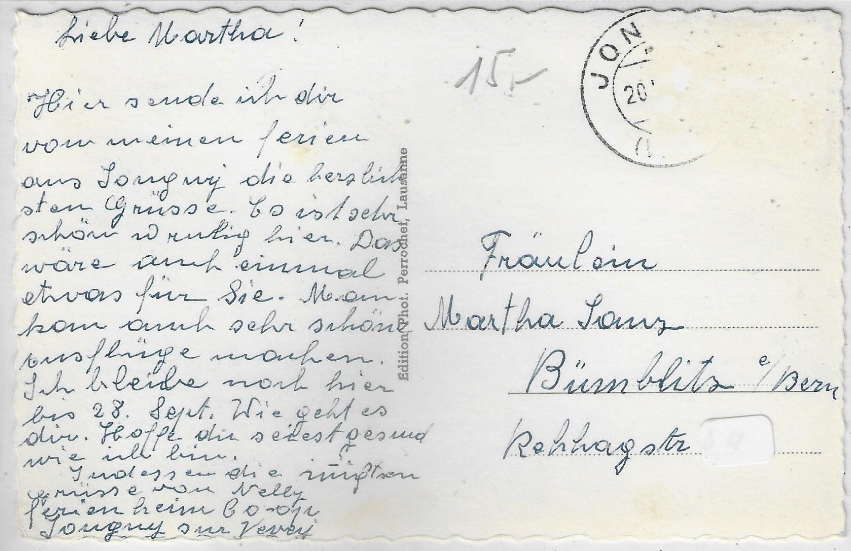 Ansichtskarten: Jongny sur Vevey – Gebraucht aus Ettingen von Kartenplanet 1