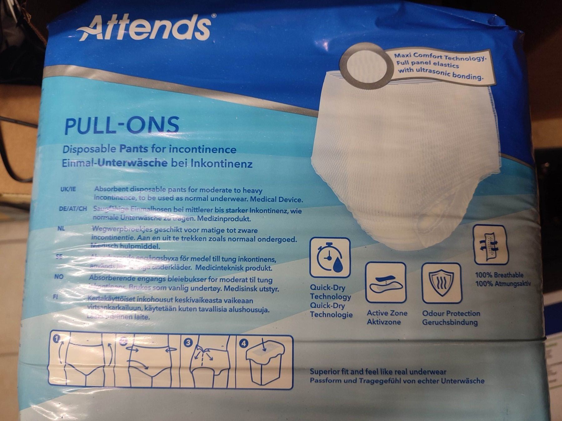 Windeleimer & Windeln: Pants Windeln Attends Pull-ons 18 Stück Inkontinenz Slip – Neu und originalverpackt aus Elfingen von lea_m57j 1