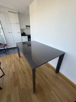 Moderner Esstisch aus Glas 160 × 90 cm Anthrazit Top Zustand