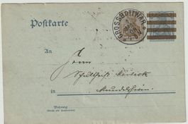 Deutsches Reich, Postkarte mit Überdruck, Baden-Württemberg