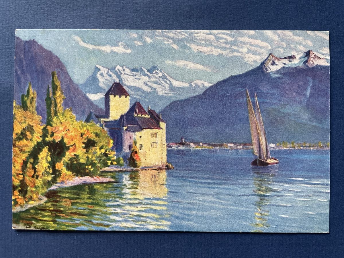 Cartoline postali: Alte Ansichtskarte Schloss Chillon, Schweiz Paolo Kutscha – Usato da Neuhausen am Rheinfall venduto da Arielle55