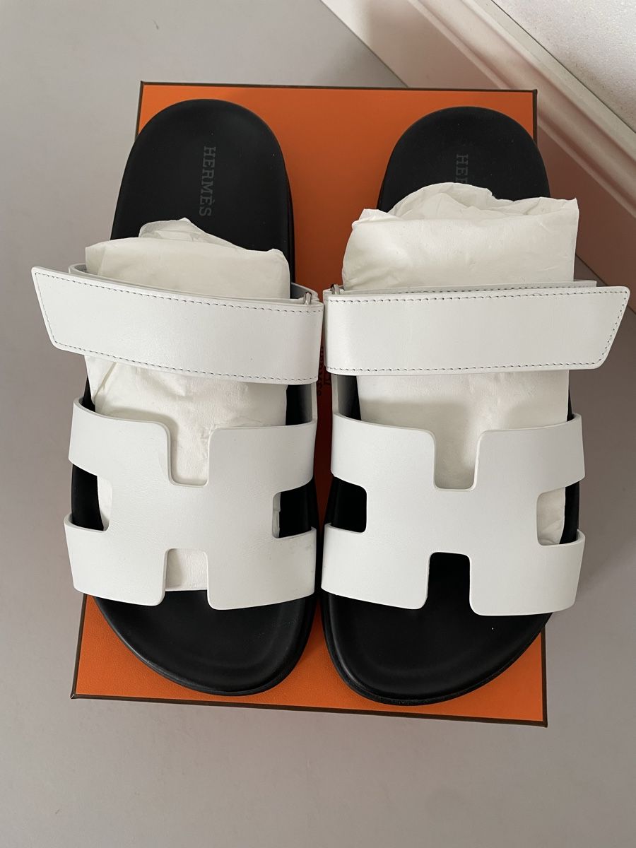 Hermès Damenschuhe: Hermès Chypre Sandalen weiss - Gr. 40 – Gebraucht aus Brugg AG von Elle_1 9