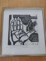 Original Holzschnitt Mädi Meinrad Zünd, signiert, gerahmt