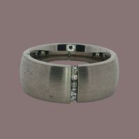 Zirkonia Ring Edelstahl matt Grösse 61