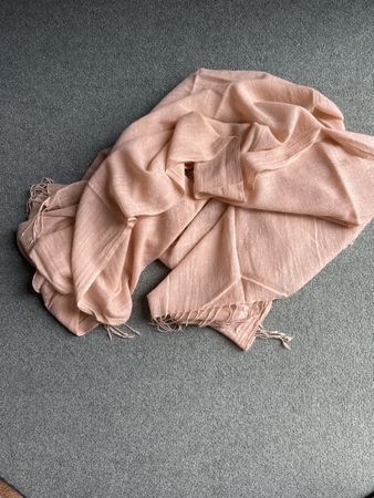 Zarter Kaschmir Schal, Beige/rosa