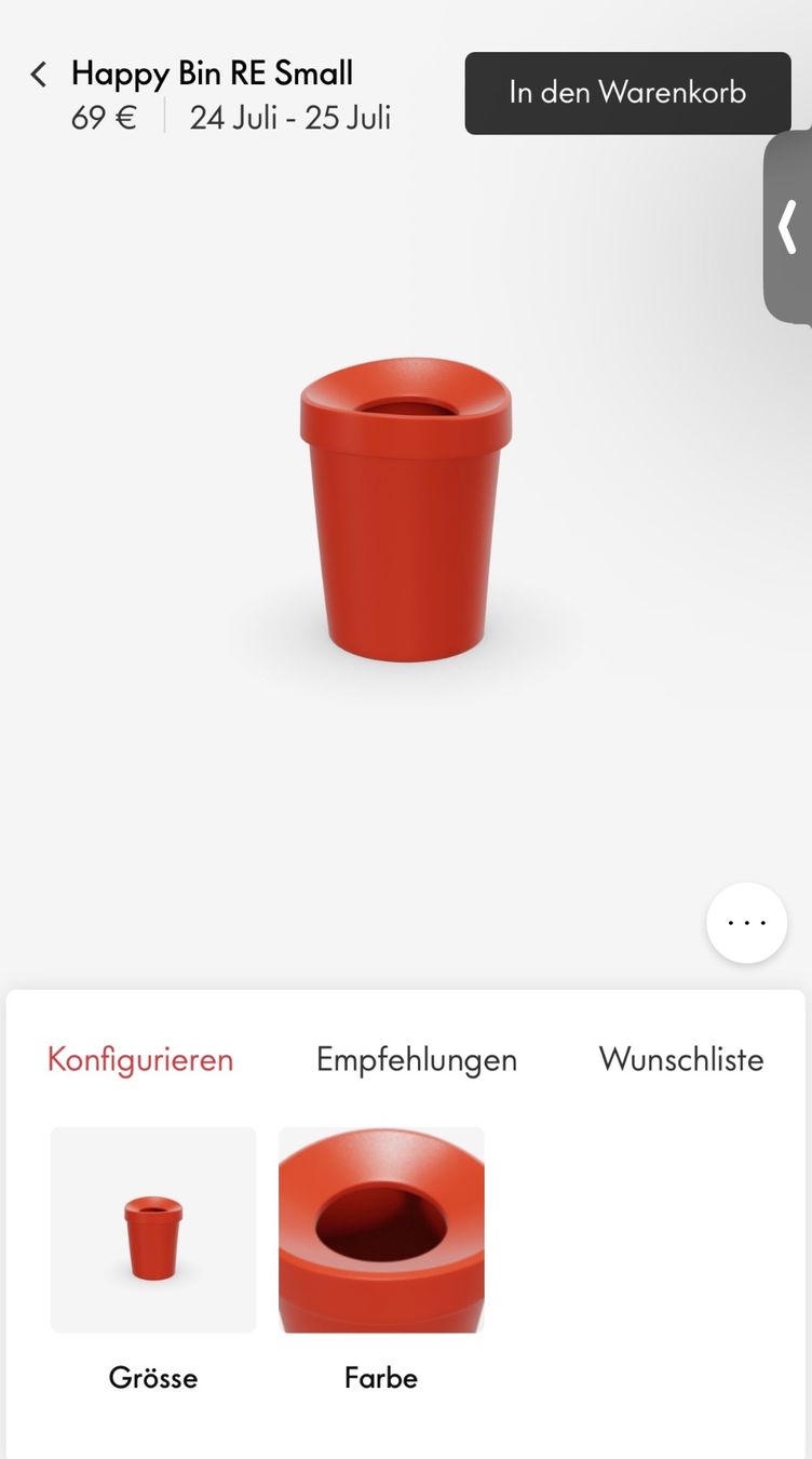 Cestini per rifiuti: VITRA Happy Bin RE Small, ungebraucht – Nuovo e nell'imballaggio originale da Kriens venduto da kyvels