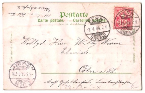 Cartoline postali: Relief-AK Bern, Kornhausbrücke, 1904 – Usato da Berlin venduto da bartko-reher 1