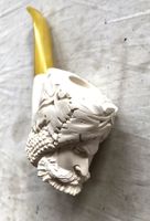 Meerschaumpfeife Bacchus handgeschnitzt ungeraucht mit Riss