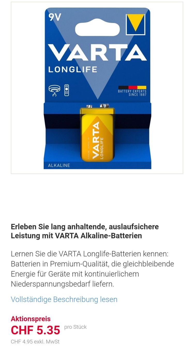 Varta Akkus & Batterien: Batterie Longlife 9V – Neu und originalverpackt aus Cham von ine_2xym 1