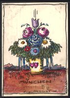 Handgemalt sign. Carl O. Arends: Münche