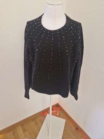 Schwarzer Festpullover mit perlen - Gr. M - top Zustand