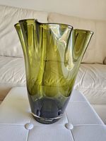 Grüne Glasvase, Blumenvase, Dekovase, Höhe 30cm, Top Zustand