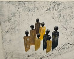 Collagen-Bild in Seidenpapier-Haptik "People"