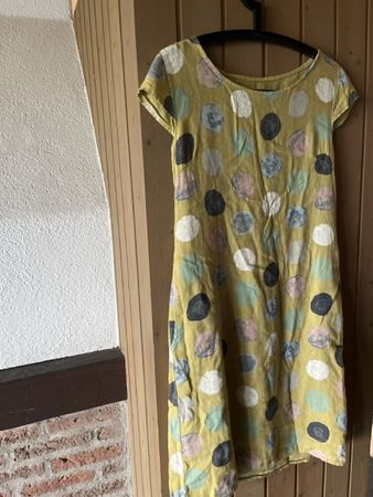 Kleid gelb Tupfenmuster Grösse S guter Zustand