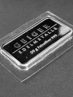 Ab 1.-Geiger Edelmetalle 50g Silberbarren 999 Feinsilber