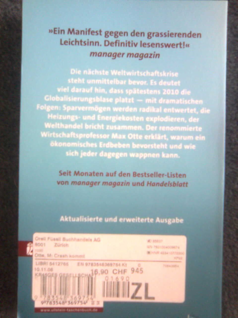 Bücher: Max Otte Der Crash kommt – Gebraucht aus Basel von Alacant 1