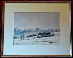 Ad.Moser Schweizerberglanschaft Aquarell