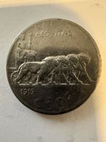 Original italienische 50-Centesimi-Münze von 1919.
