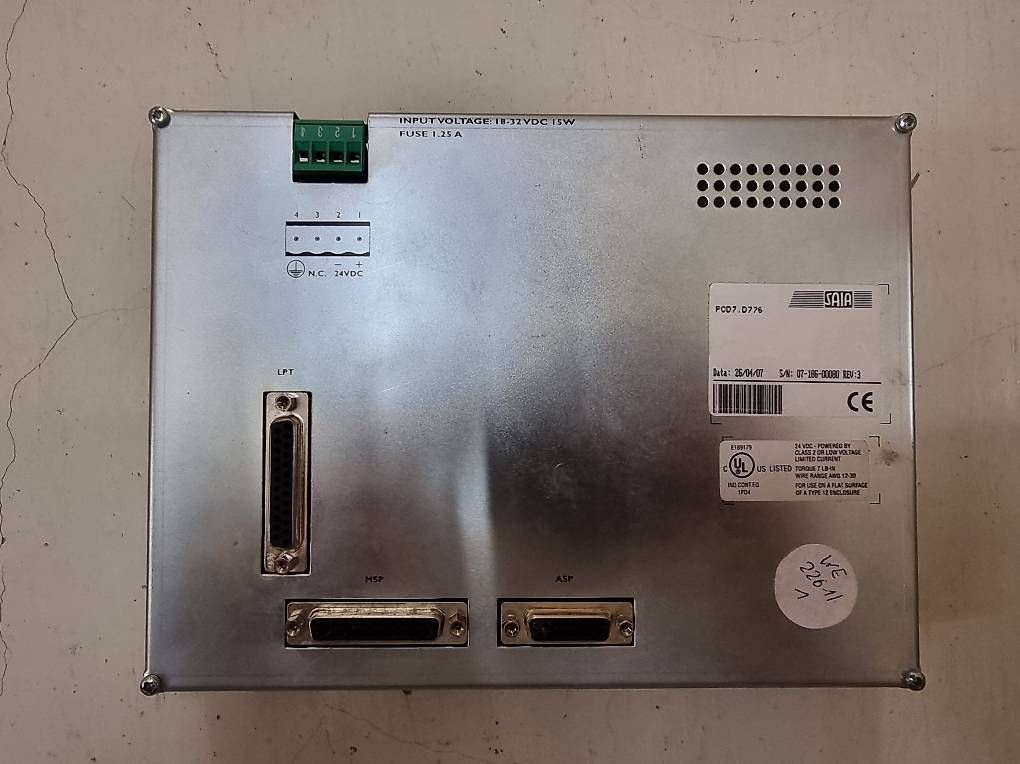 Componenti elettronici: SAIA BURGESS TOUCH SCREEN PANEL - PCD7.D776 – Usato da Affoltern am Albis venduto da cveco 1