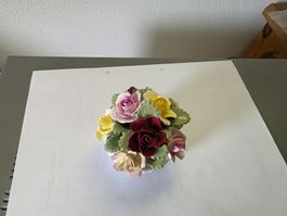 Wunderschöne Rosen Bouquet Porzellan Blumengesteck Top! (58)