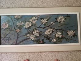 Gemälde Blumenzweig Öl auf Leinwand signiert