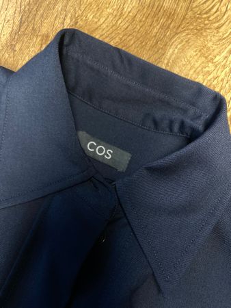 *COS* KLEID mit Wolle Gr.36/S dkl‘blau / 42% Wolle / Langarm