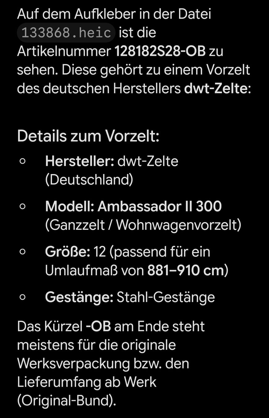 Vorzelte & Markisen: Vorzelt  – Gebraucht aus Lyss von ram76 3