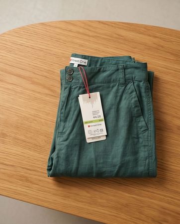 Street One pantalon lin vert sapin - neuf - taille 44