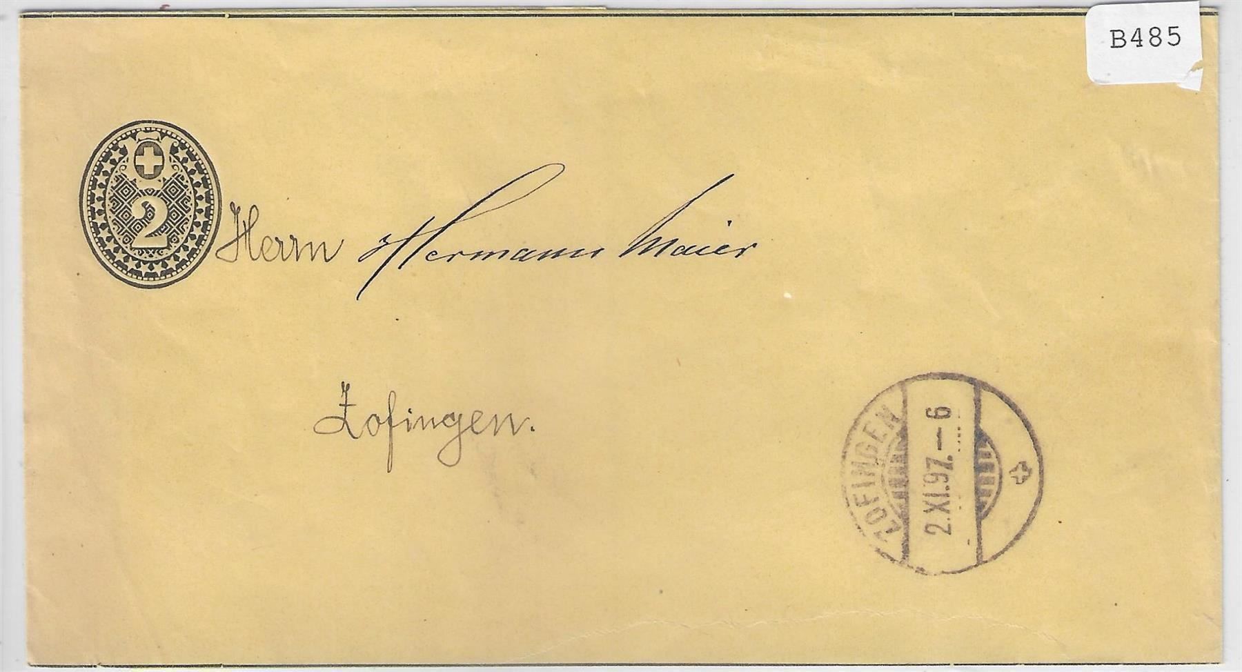 Tutti i francobolli: Streifband Zofingen 2.XI.1897 – Antico da Ettingen venduto da Kartenplanet