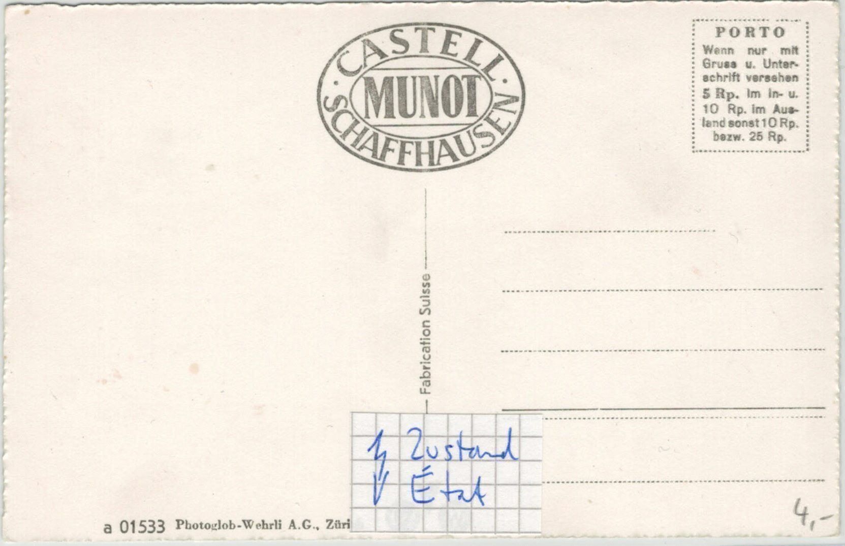 Cartoline postali: SH 28 Schaffhausen Munot nachts – Nuovo (secondo la descrizione) da Fribourg venduto da philafri 1