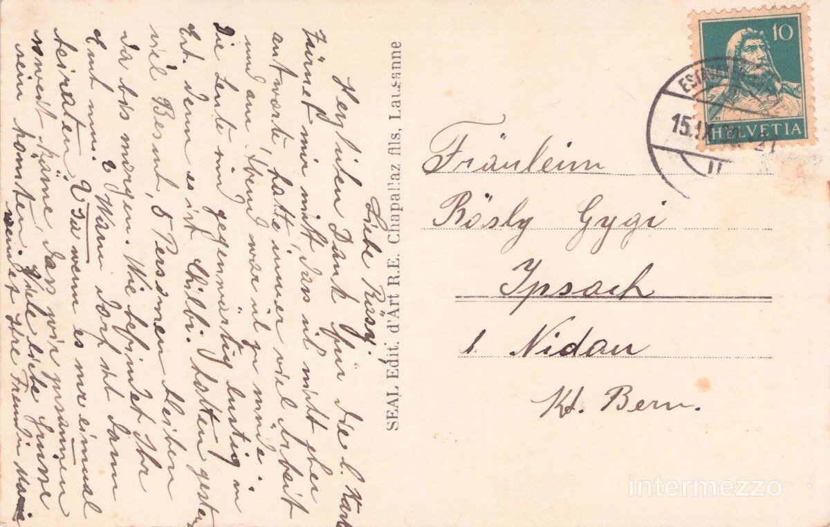 Cartoline postali: Estavayer FR // 1930 Boot Menschen // Sommer – Usato da Basel venduto da intermezzo12 1