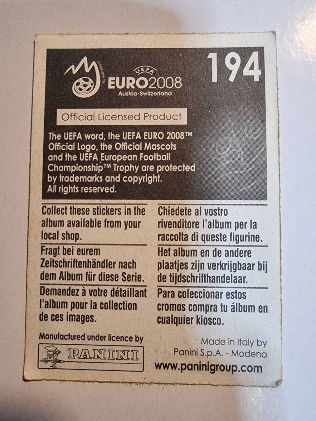 Panini Sammelbilder & Trading cards: panini em 2008 modric # 194 selten – Gebraucht aus Oberglatt ZH von paninistickersworld 1