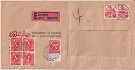 Nachporto-Brief und Portomarken