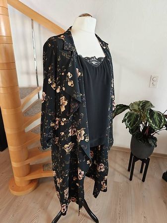 Leichter Long-Blazer mit Blumenmuster  XL 44 